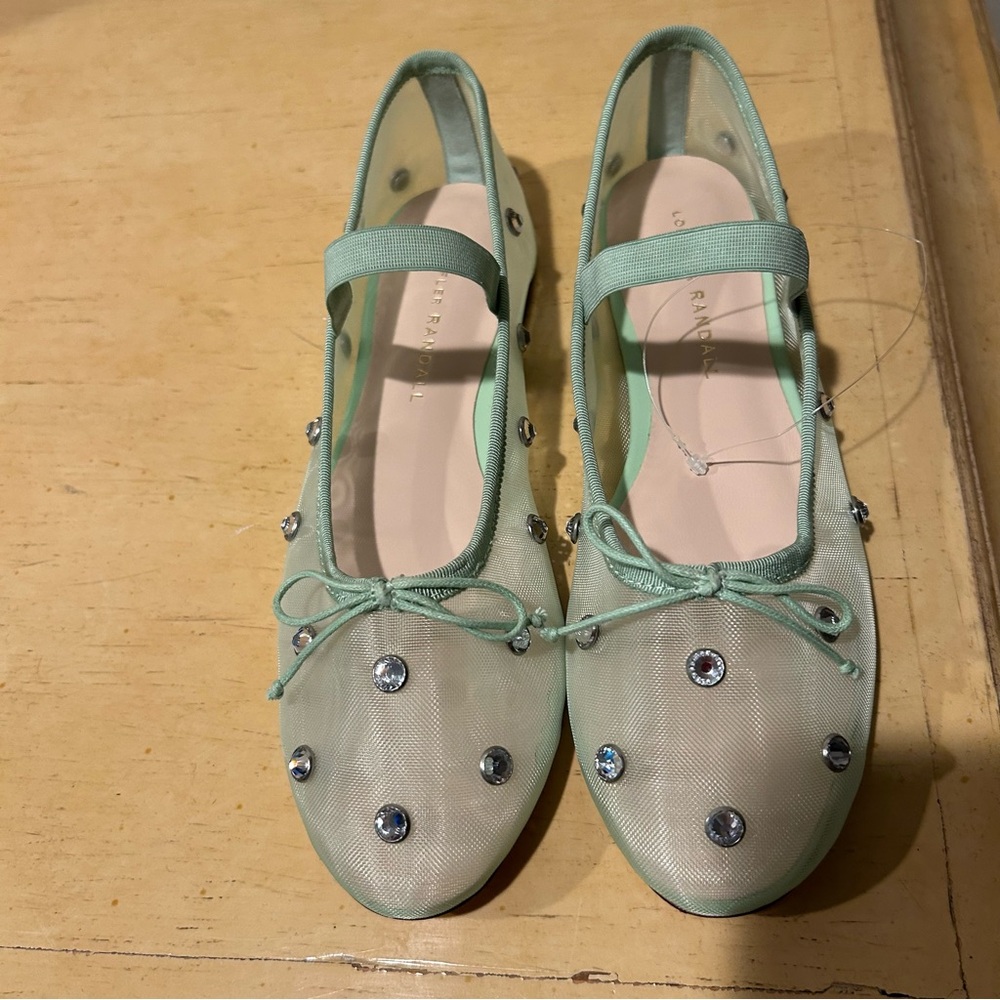 Loeffler Randall Green Studded Ballet Flats